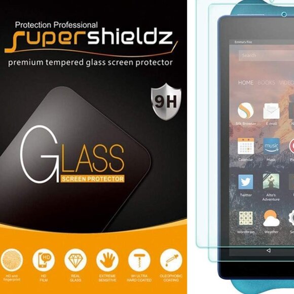 (2-PACK) FIRE HD 8 /FIRE HD 8 KIDS EDITION TABLET (2017) SCREEN PROTECTOR GLASS - Picture 2 of 5